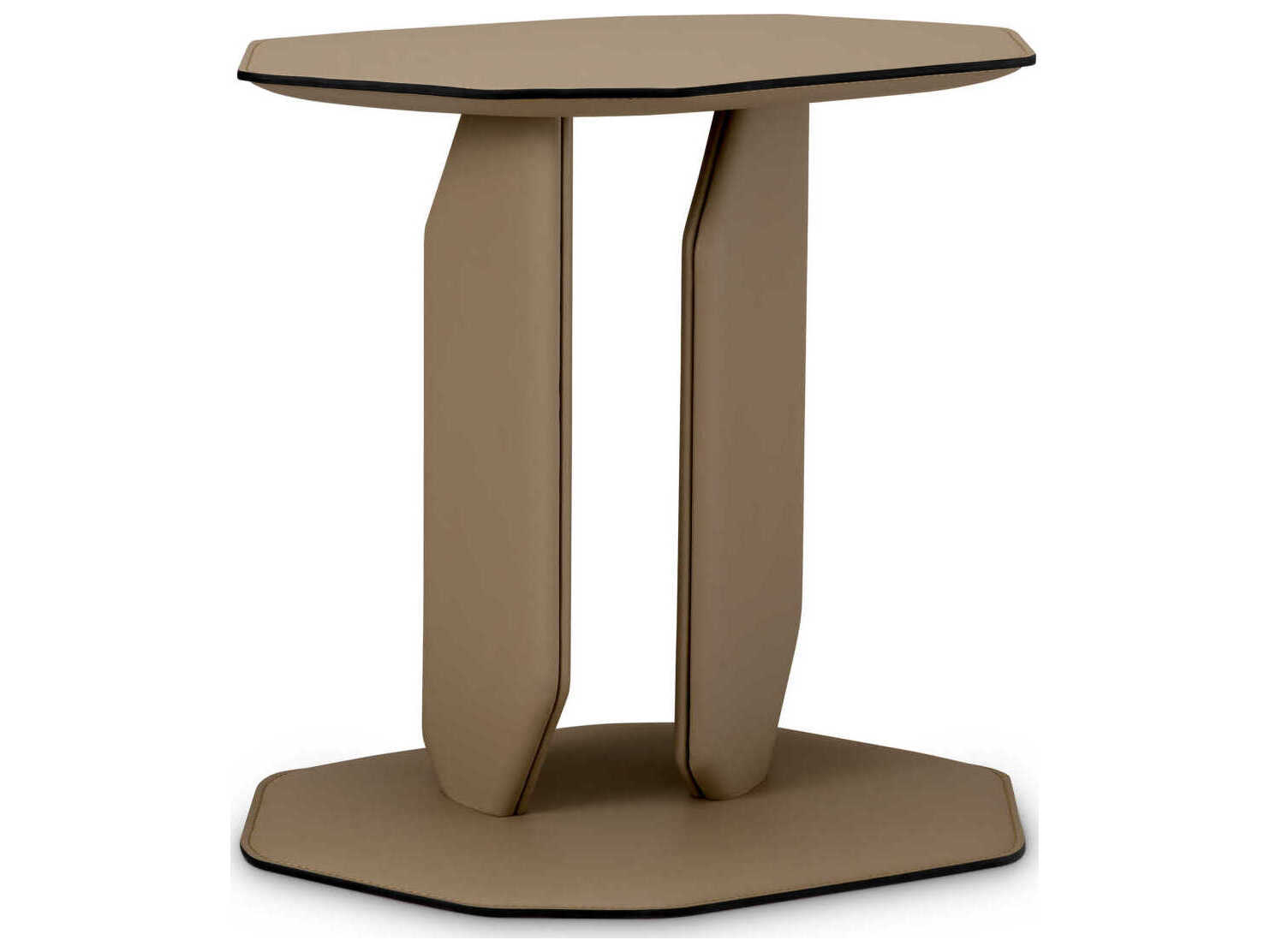 Eichholtz Maurizio Faux Leather Brown Side Table