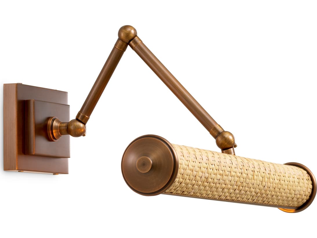 Eichholtz Natural Rattan X Antique Brass Wall Sconce