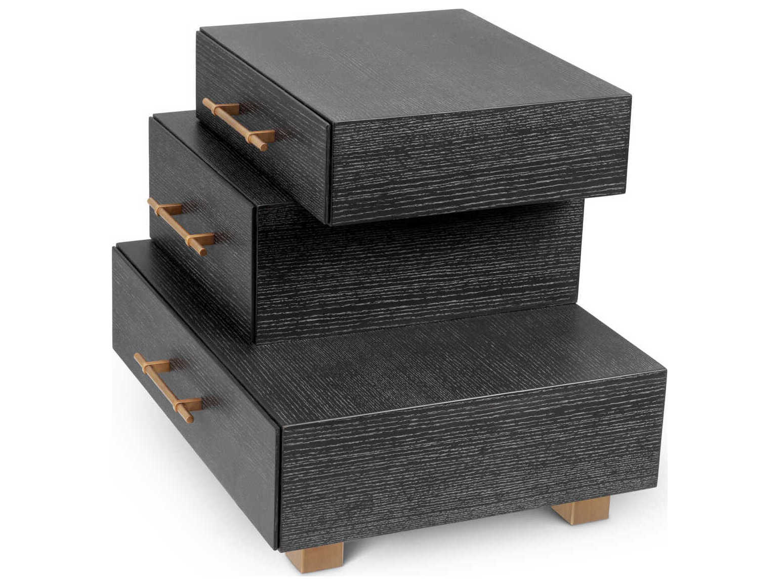 Eichholtz Evendale Charcoal Oak Veneer Nightstand