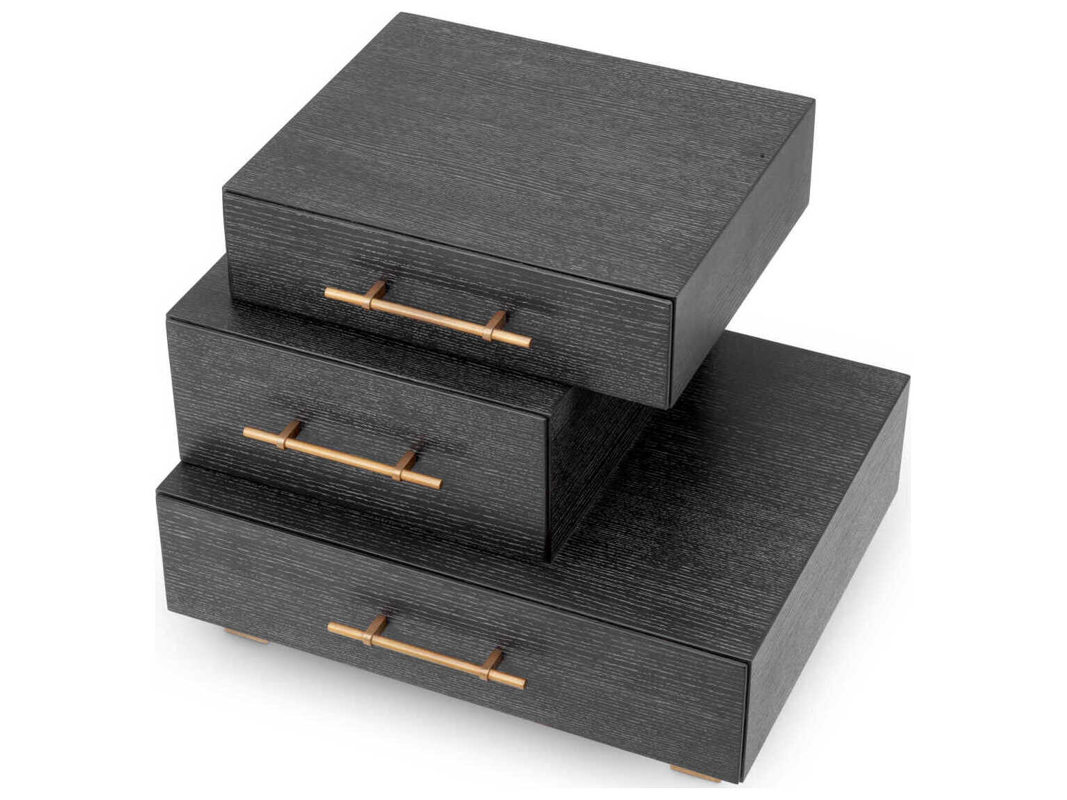 Eichholtz Evendale Charcoal Oak Veneer Nightstand