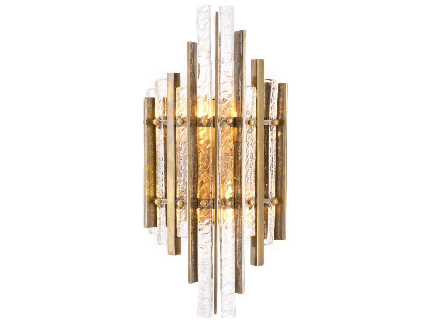Eichholtz Vintage Brass X Handmade Glass Wall Sconce