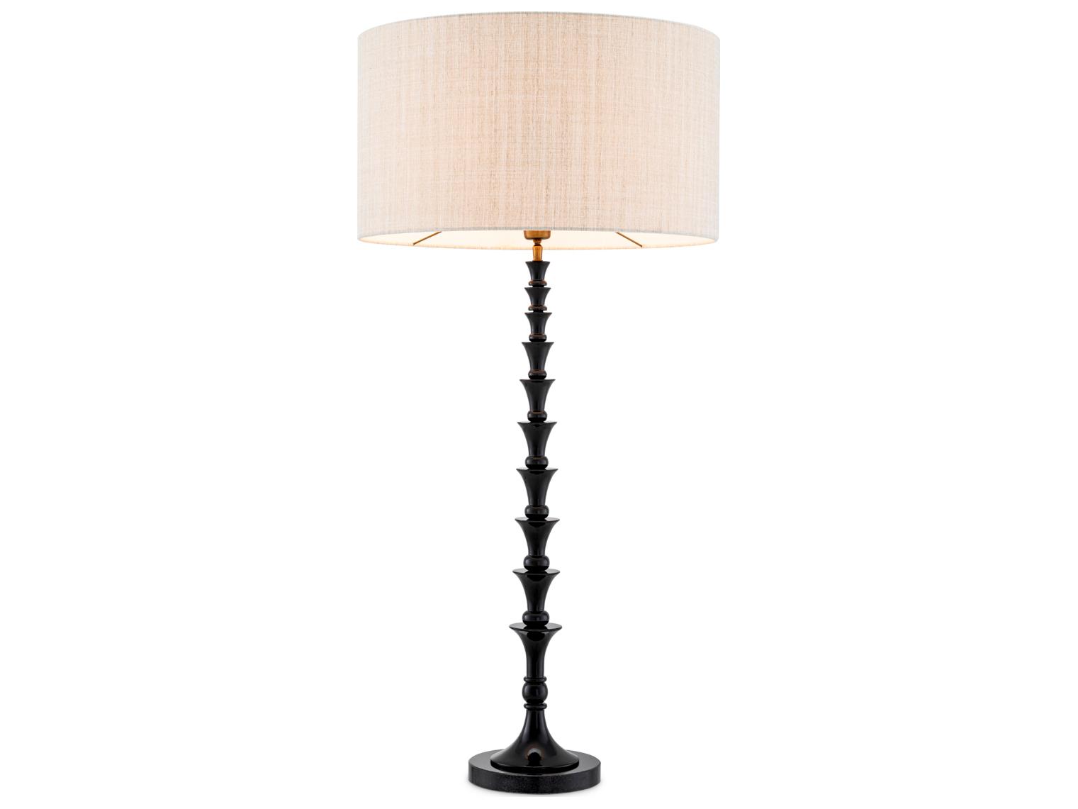 Eichholtz Piano Black X Granite Base Floor Lamp