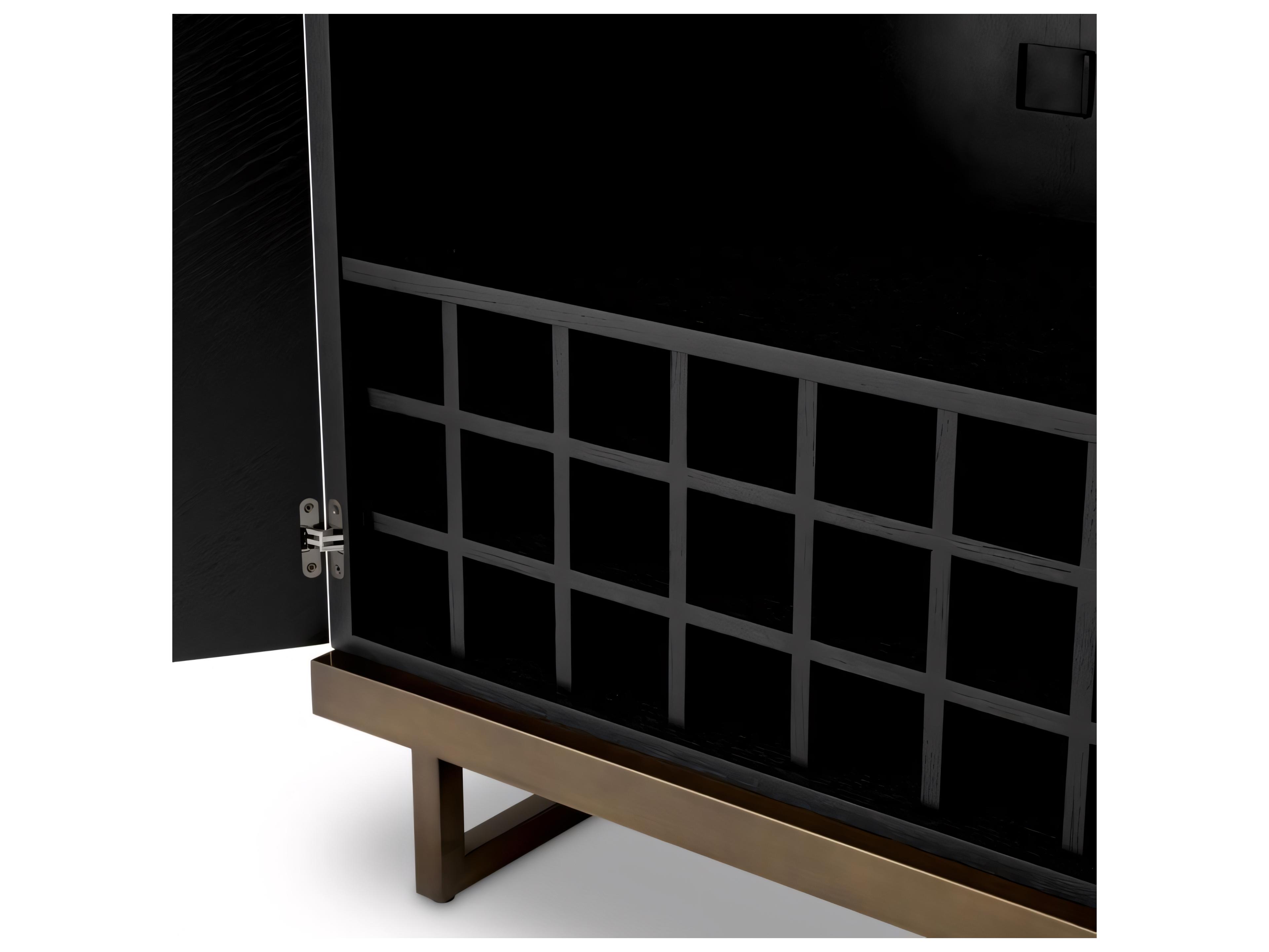 Eichholtz Brown Oak Wood Natural Veneer X Eucalyptus Bar Cabinet