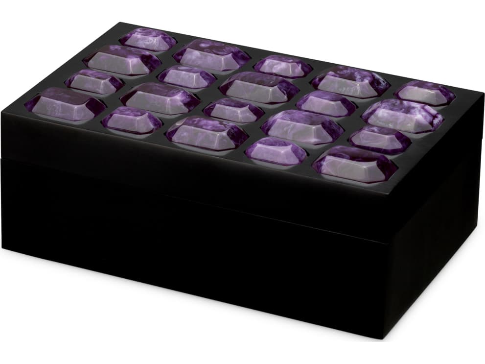 Eichholtz Black X Faux Amethyst Jewelry Box
