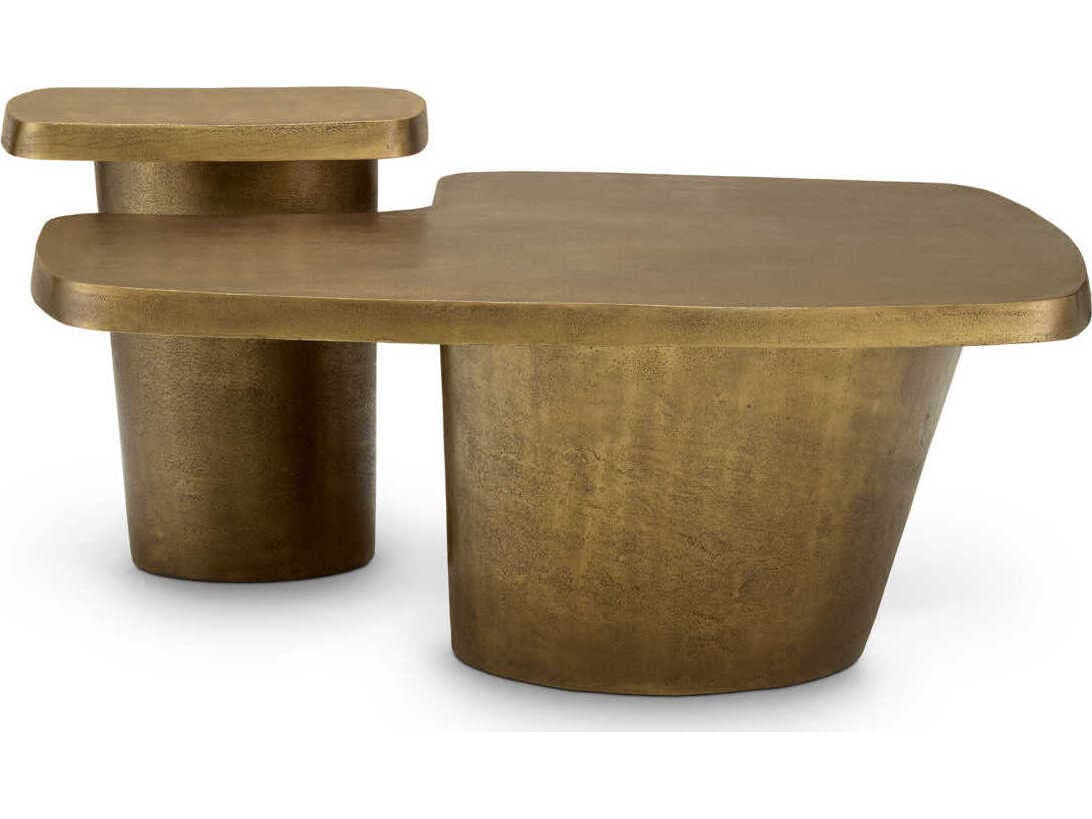 Eichholtz Pierro Vintage Brass Set of 2 Coffee Table