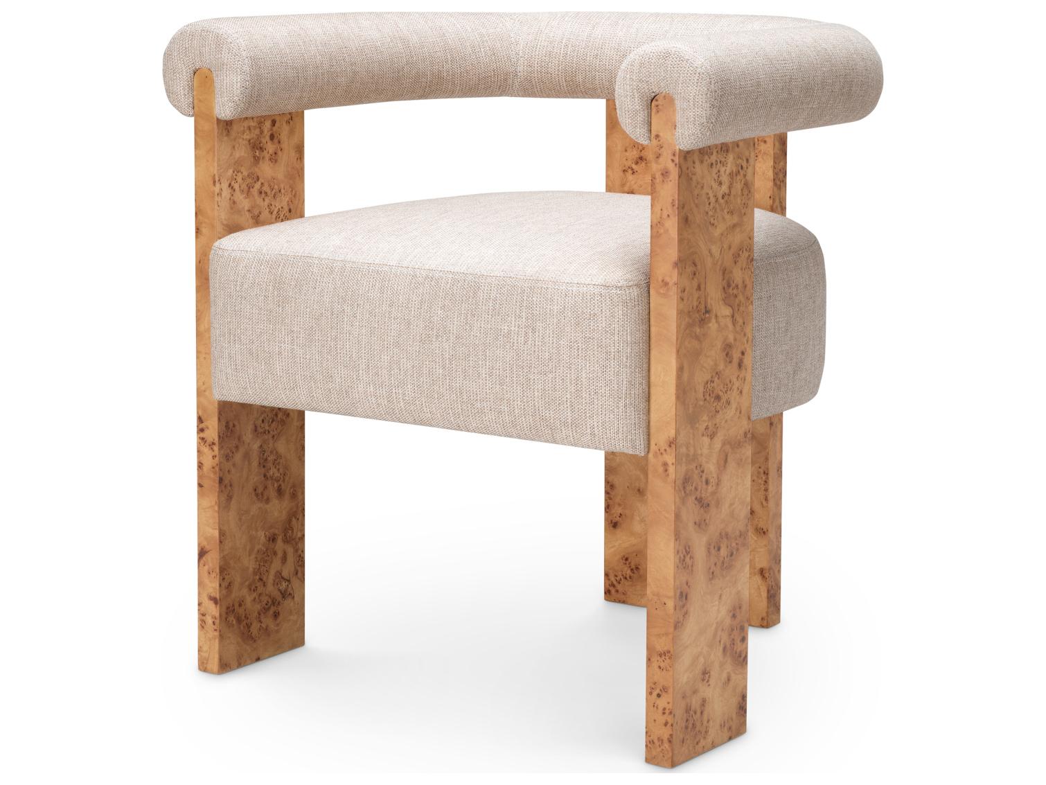 Eichholtz Brown Upholstered Arm Dining Chair