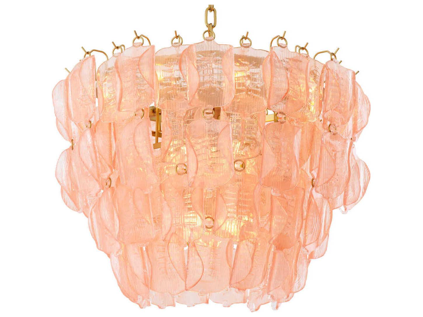 Eichholtz Solange Pink Glass Chandelier