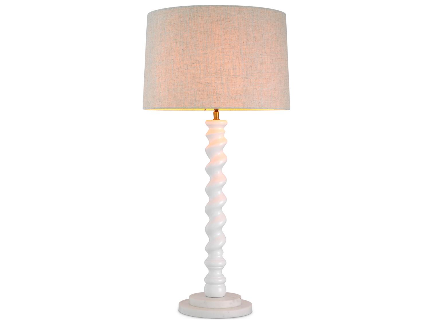 Eichholtz Piano White X Marble Base Buffet Lamp