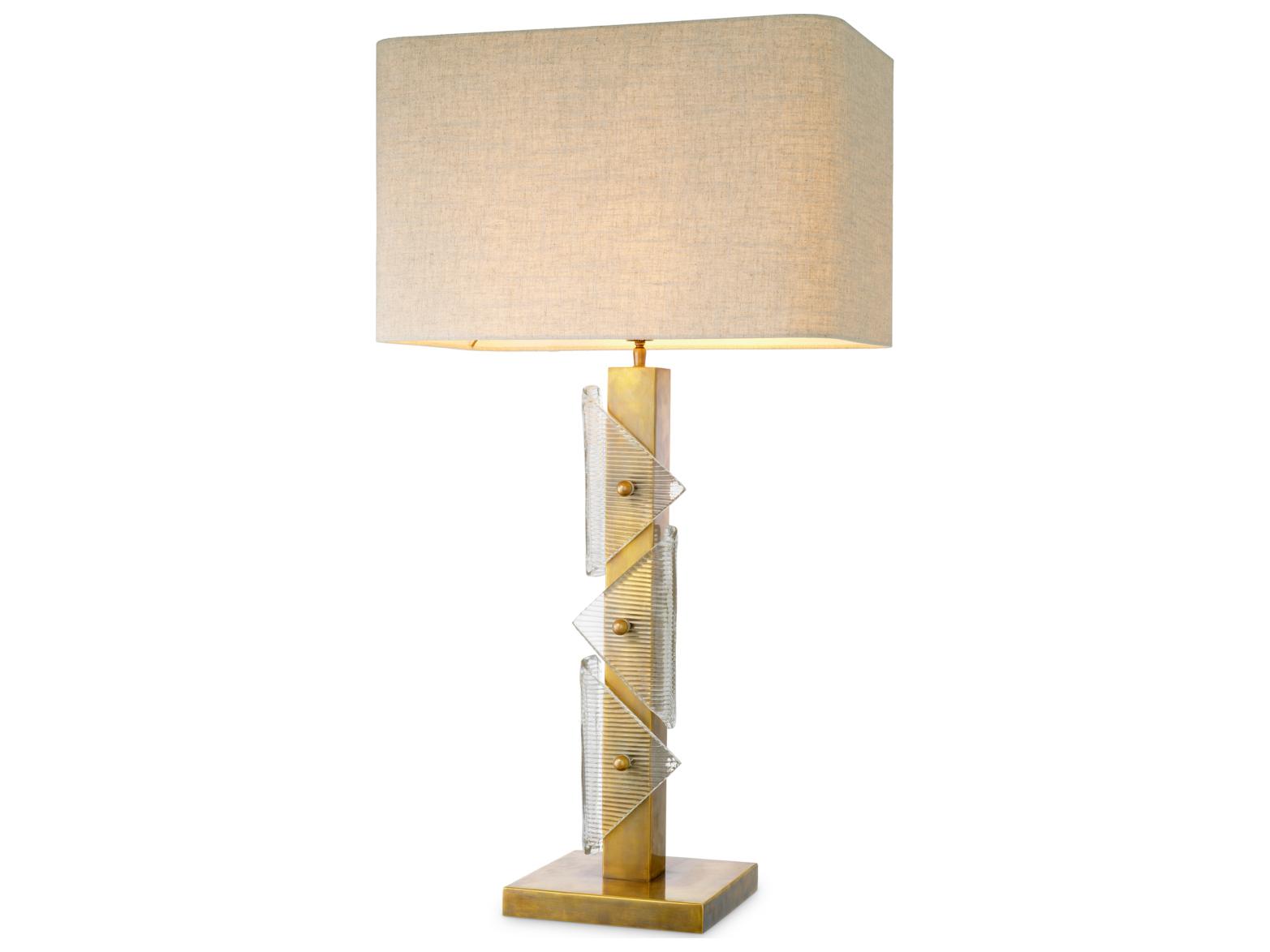 Eichholtz Vintage Brass X Handmade Glass Buffet Lamp