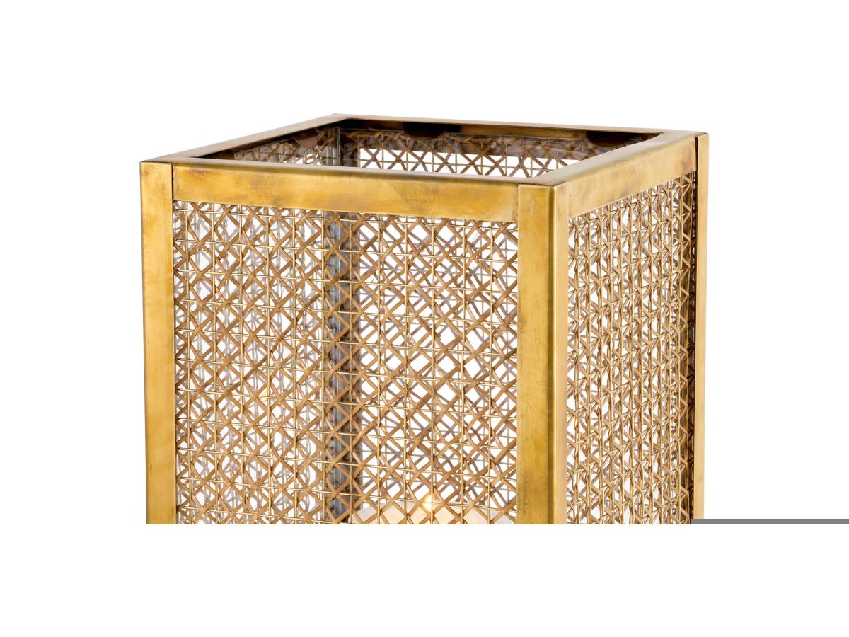 Eichholtz Vintage Brass X Rattan Candle Holder