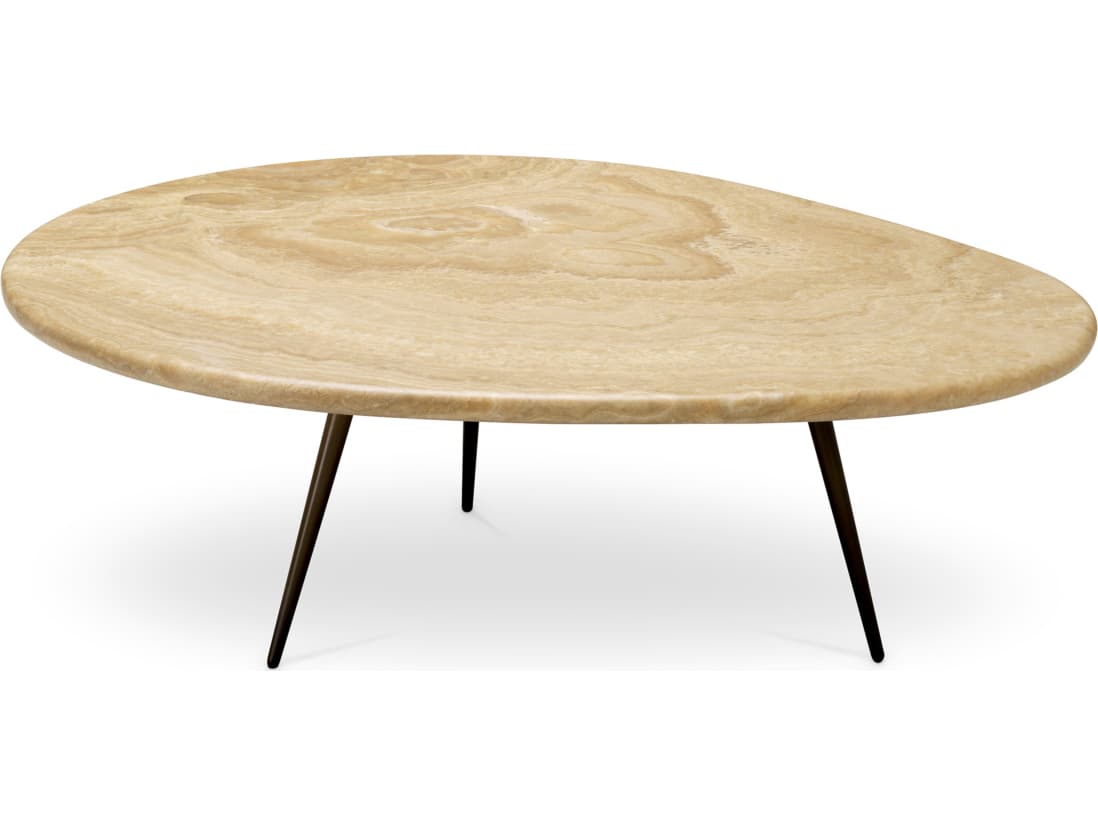 Eichholtz Marble Onyx X Black Legs Coffee Table