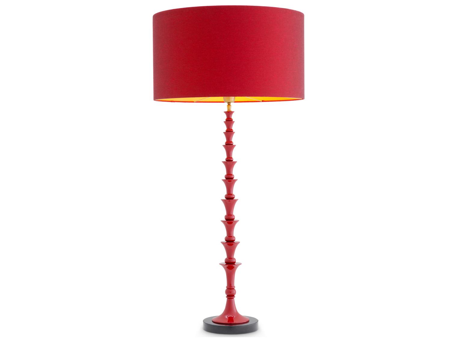 Eichholtz Bordeaux Red X Black Granite Base Floor Lamp