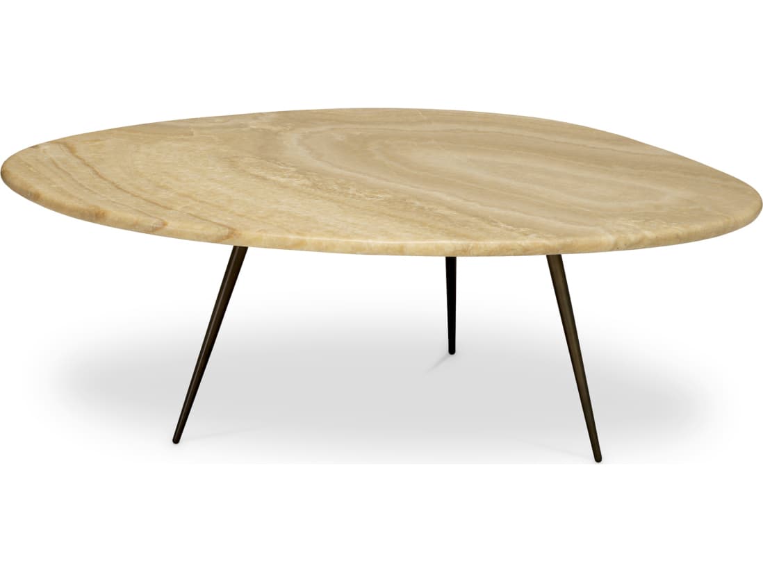 Eichholtz Marble Onyx X Black Legs Coffee Table