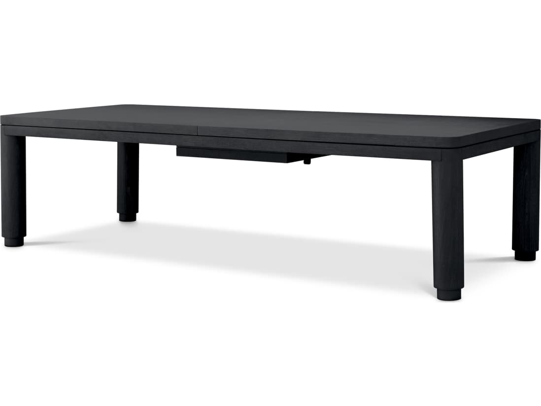 Eichholtz Rectangular Wood Charcoal Grey Oak Veneer Dining Table