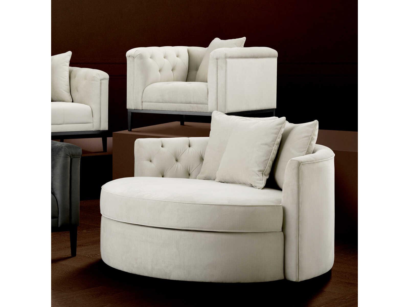 Eichholtz Carlita Pebble Grey Upholstered Loveseat