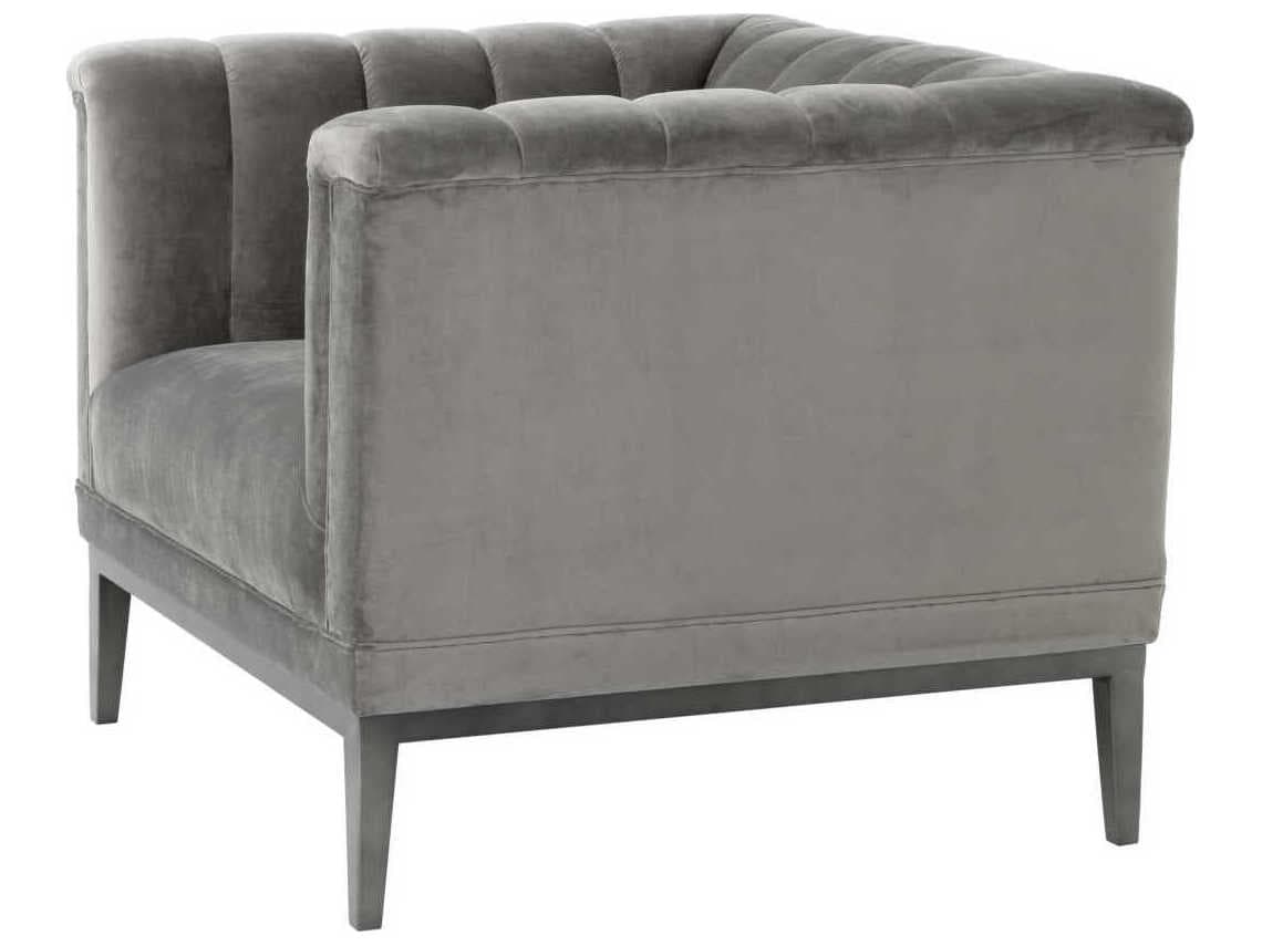 Eichholtz Raffles Gray Velvet Accent Chair