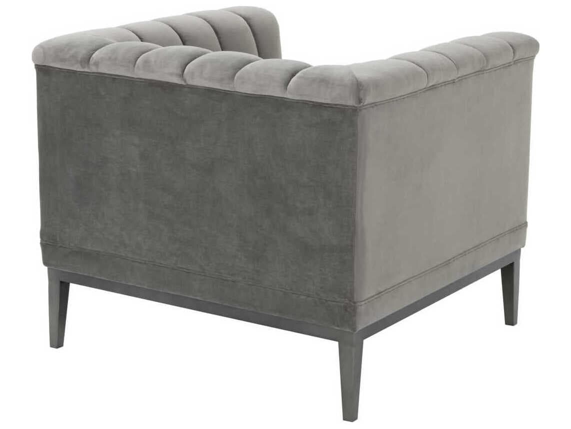 Eichholtz Raffles Gray Velvet Accent Chair