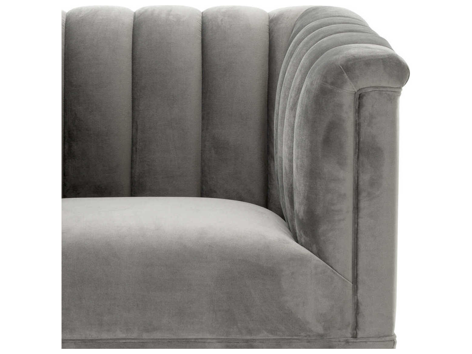 Eichholtz Raffles Gray Velvet Accent Chair