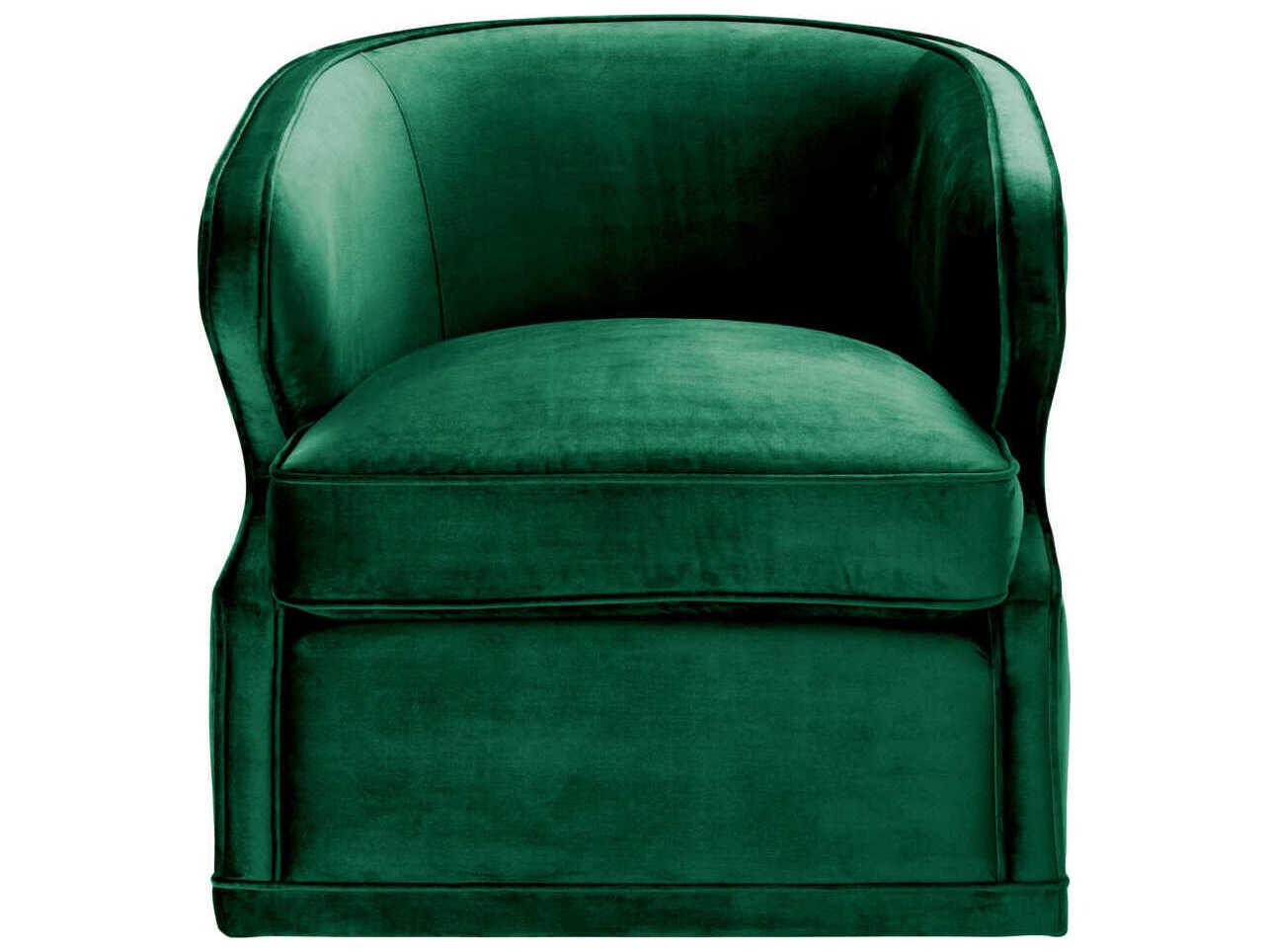 Eichholtz Dorset Swivel Green Velvet Accent Chair