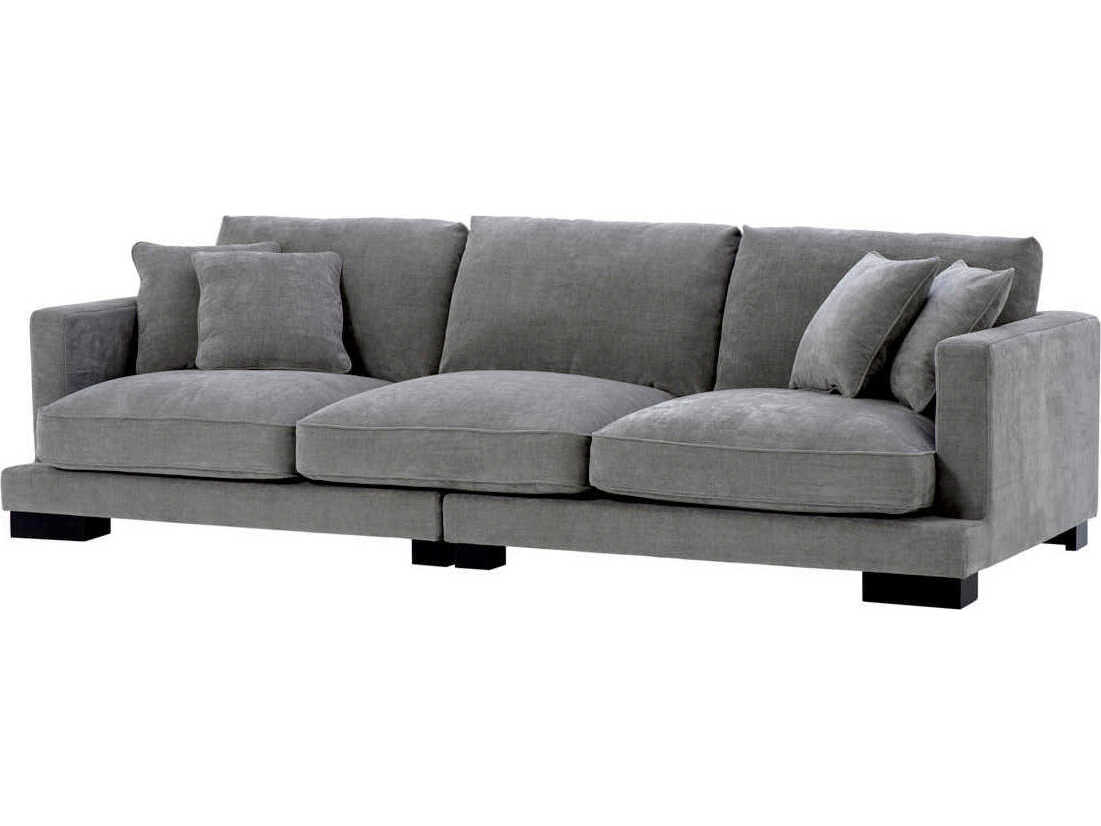 Eichholtz Tuscany Clarck Grey Black Feet Upholstered Sofa