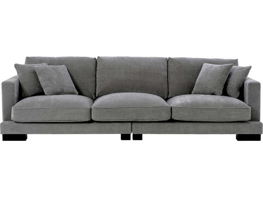 Eichholtz Tuscany Clarck Grey Black Feet Upholstered Sofa