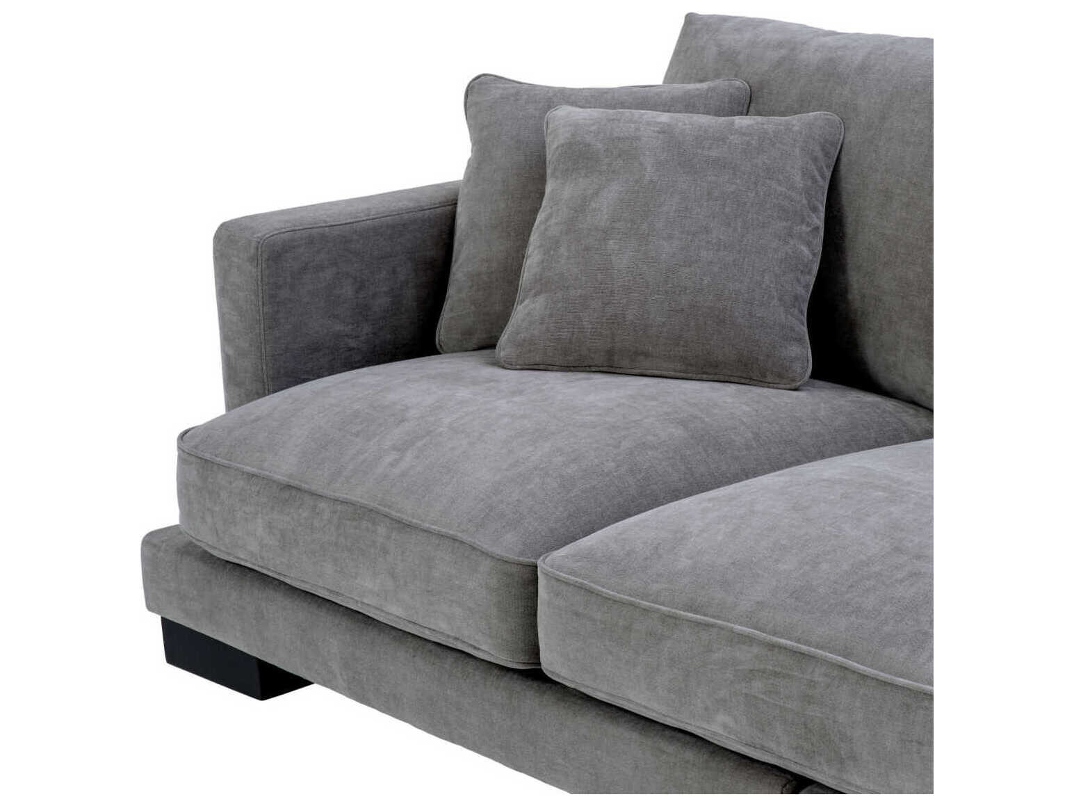 Eichholtz Tuscany Clarck Grey Black Feet Upholstered Sofa