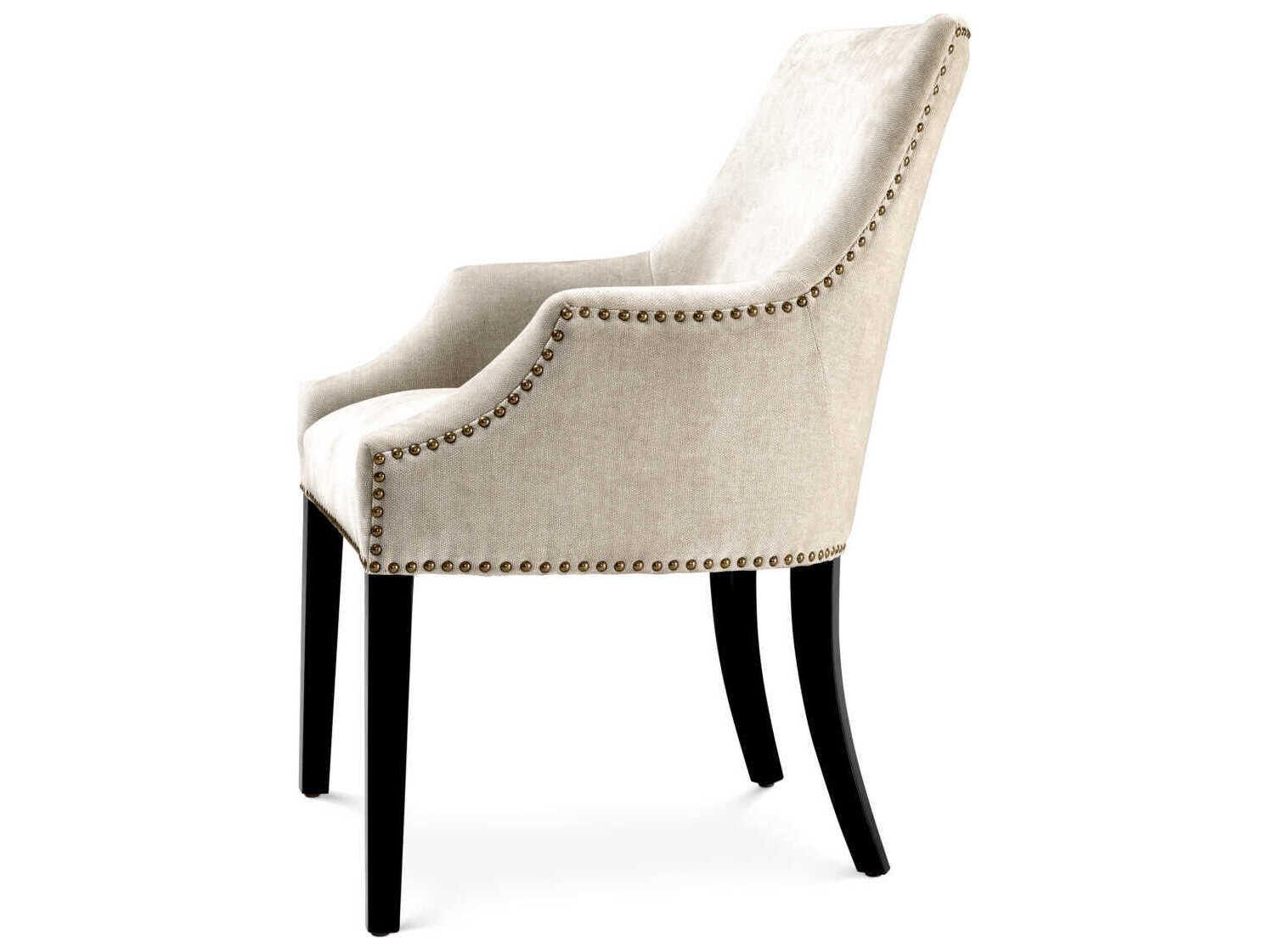 Eichholtz Legacy Black Upholstered Arm Dining Chair