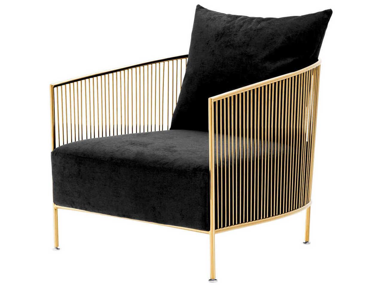 Eichholtz Knox Black Velvet Accent Chair