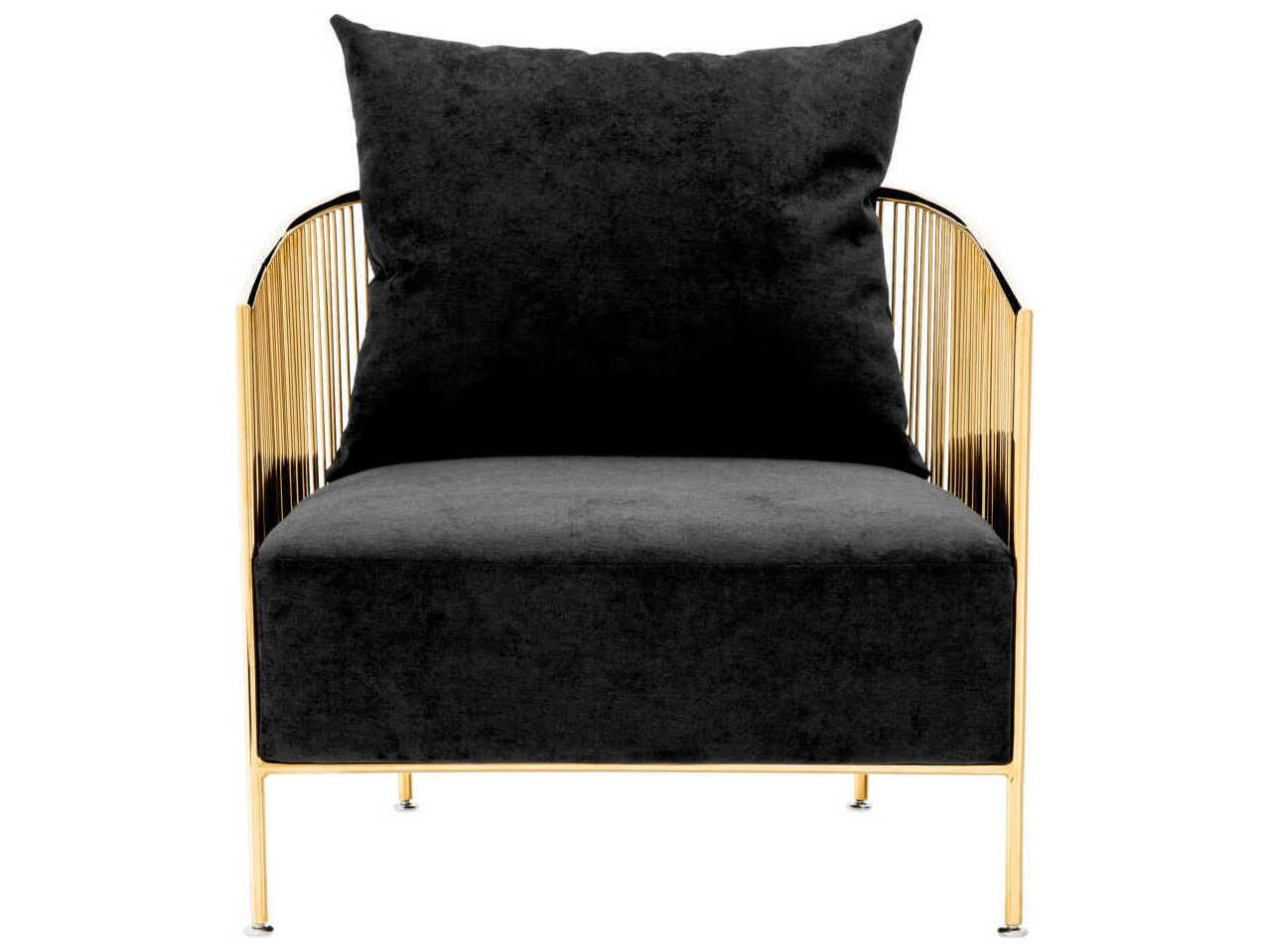 Eichholtz Knox Black Velvet Accent Chair