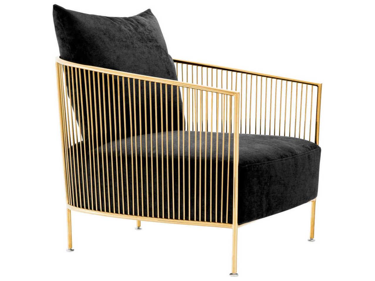 Eichholtz Knox Black Velvet Accent Chair