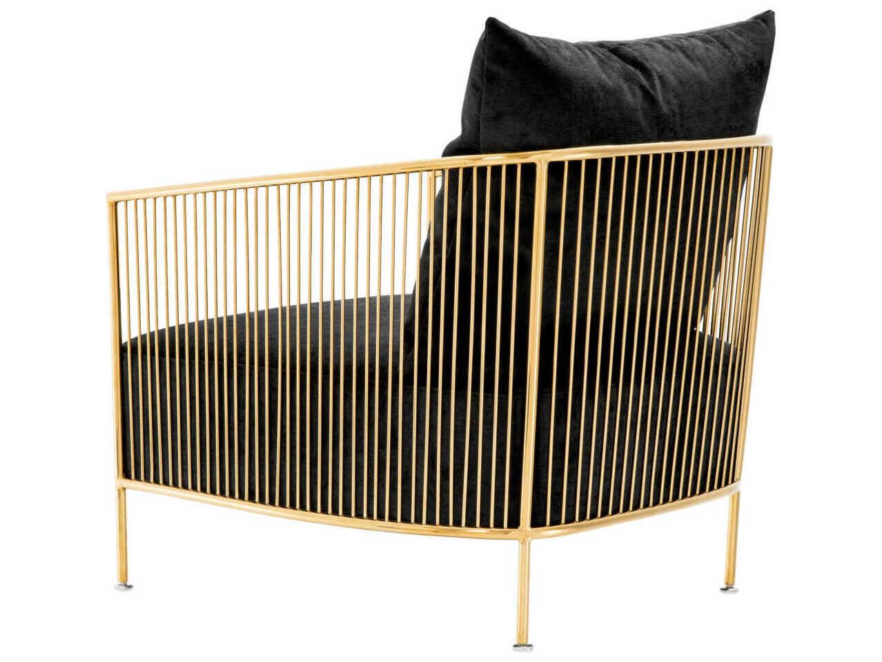 Eichholtz Knox Black Velvet Accent Chair