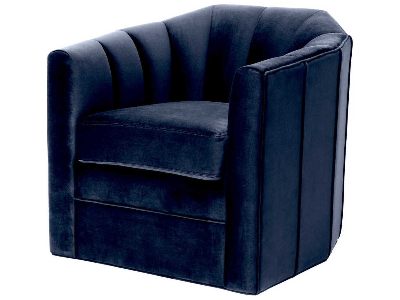 Eichholtz Delancey Swivel Blue Velvet Accent Chair