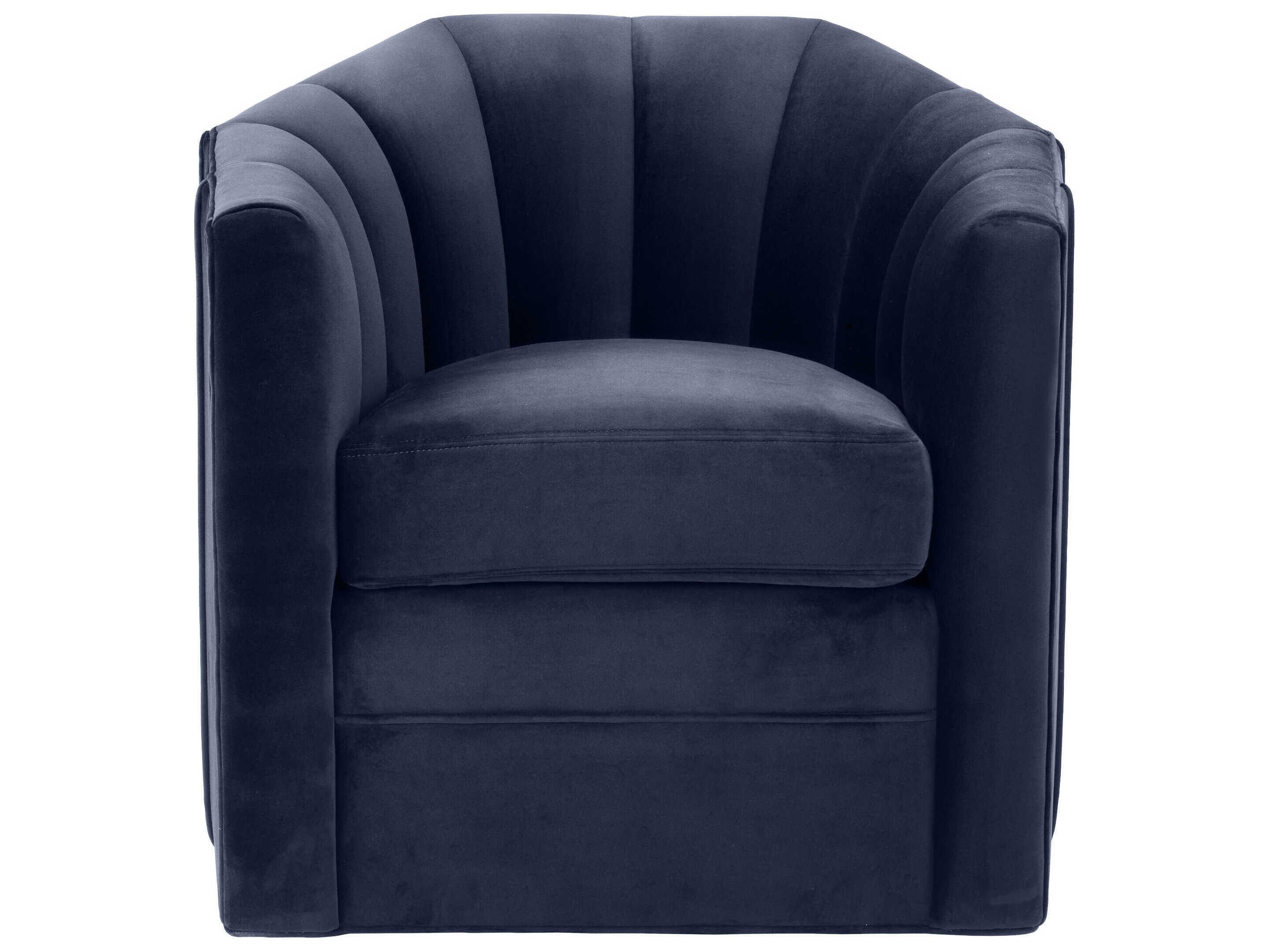 Eichholtz Delancey Swivel Blue Velvet Accent Chair
