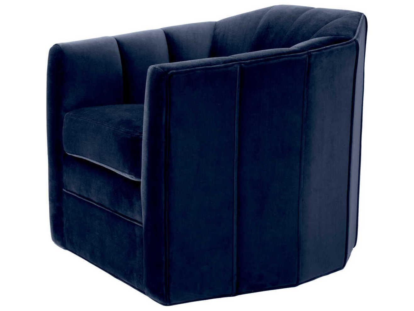 Eichholtz Delancey Swivel Blue Velvet Accent Chair