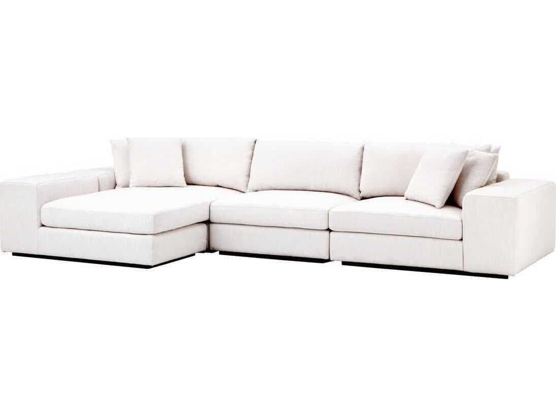 Eichholtz Vista Clarck Sand Black Base White Upholstered Modular