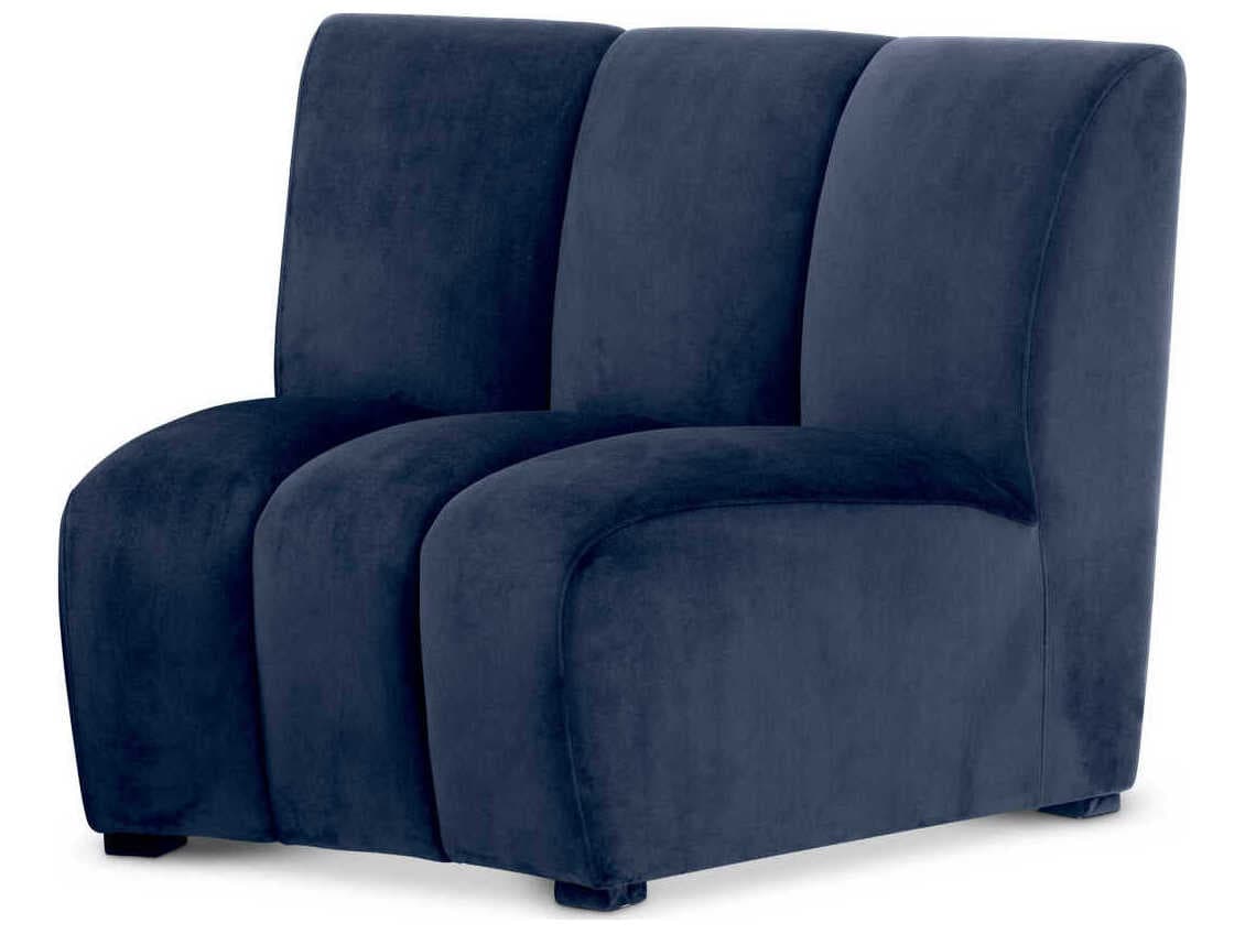Eichholtz Lando Savona Midnight Blue Velvet Black Feet Upholstered Modular
