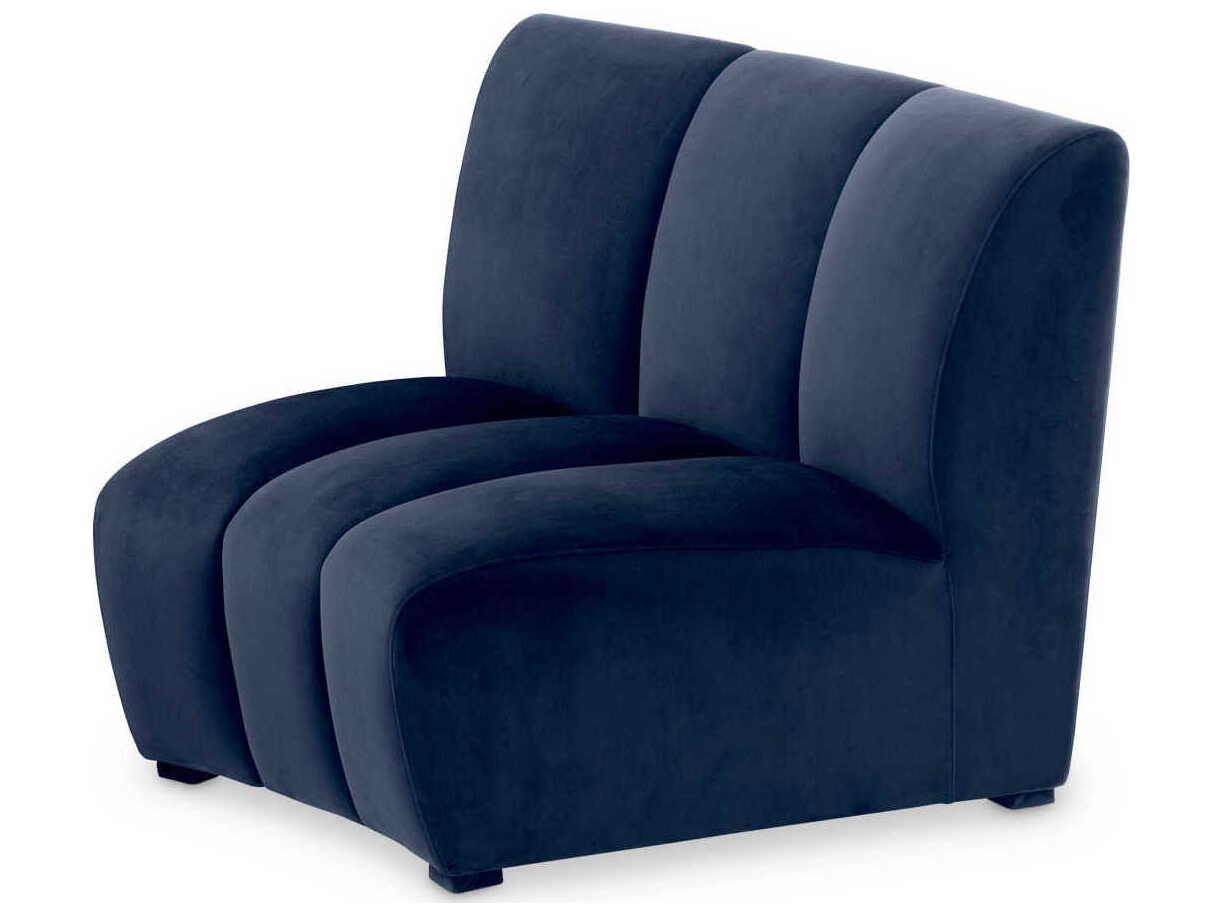 Eichholtz Lando Savona Midnight Blue Velvet Black Feet Upholstered Modular