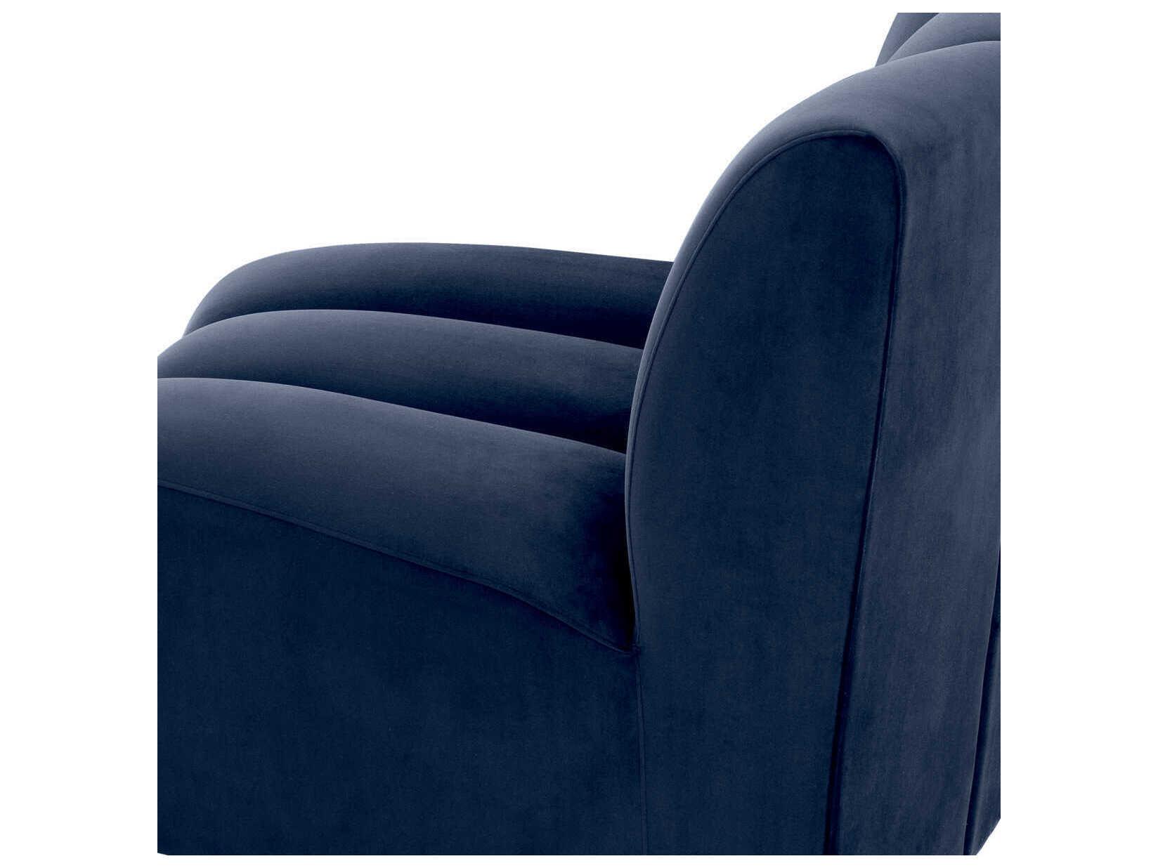 Eichholtz Lando Savona Midnight Blue Velvet Black Feet Upholstered Modular