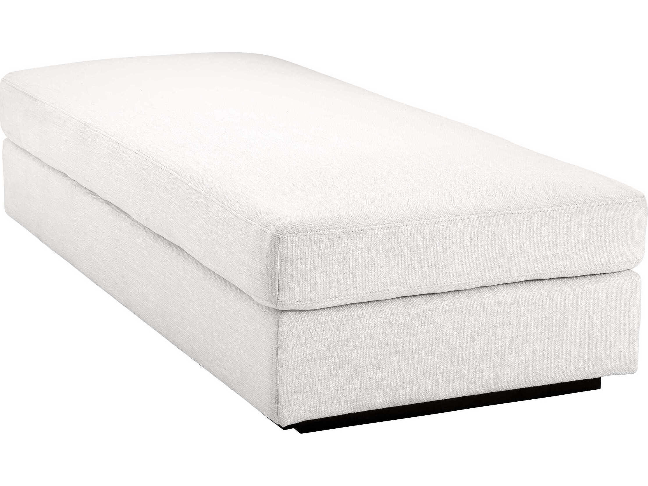 Eichholtz Vista Avalon White Black Base Upholstered Ottoman
