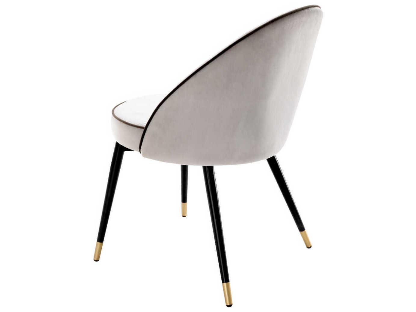 Eichholtz Cooper Black Velvet Upholstered Armless Dining Chair Set of 2