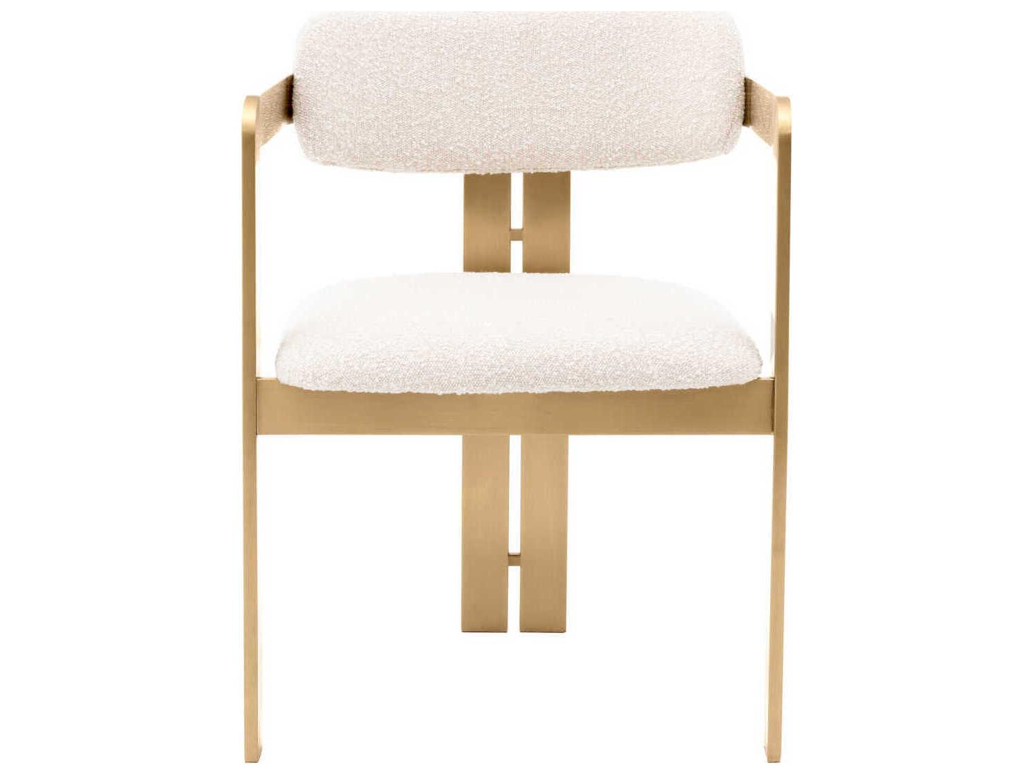 Eichholtz Donato Gold Upholstered Arm Dining Chair