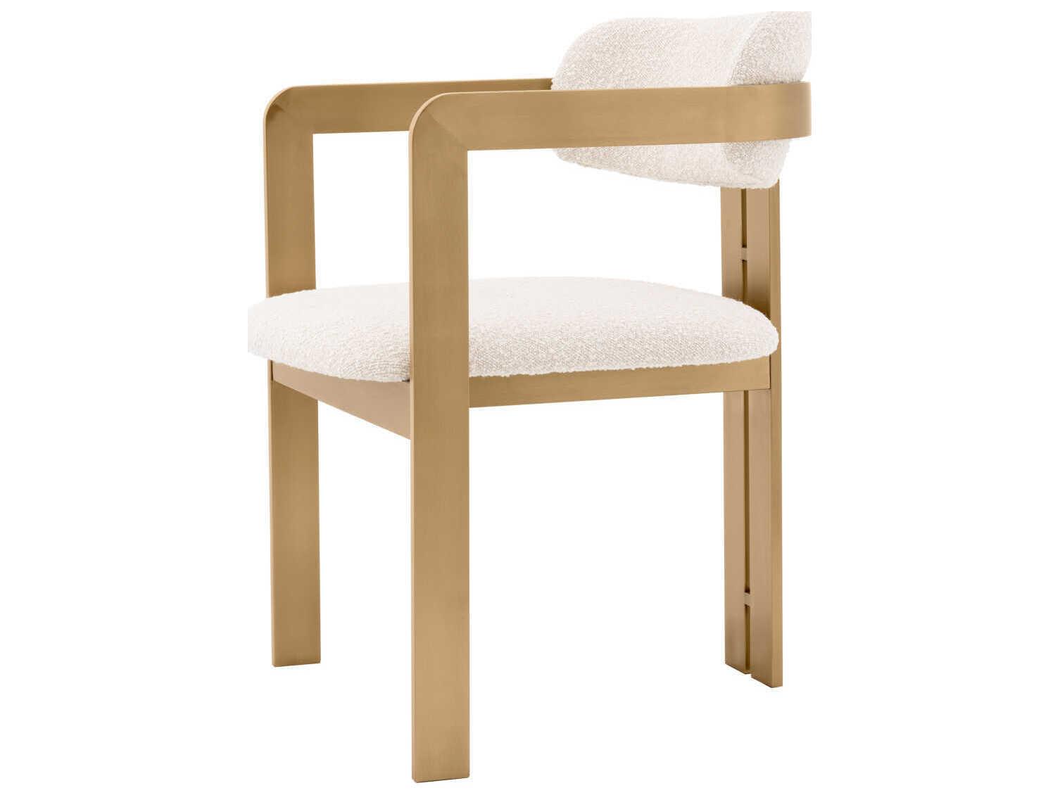 Eichholtz Donato Gold Upholstered Arm Dining Chair