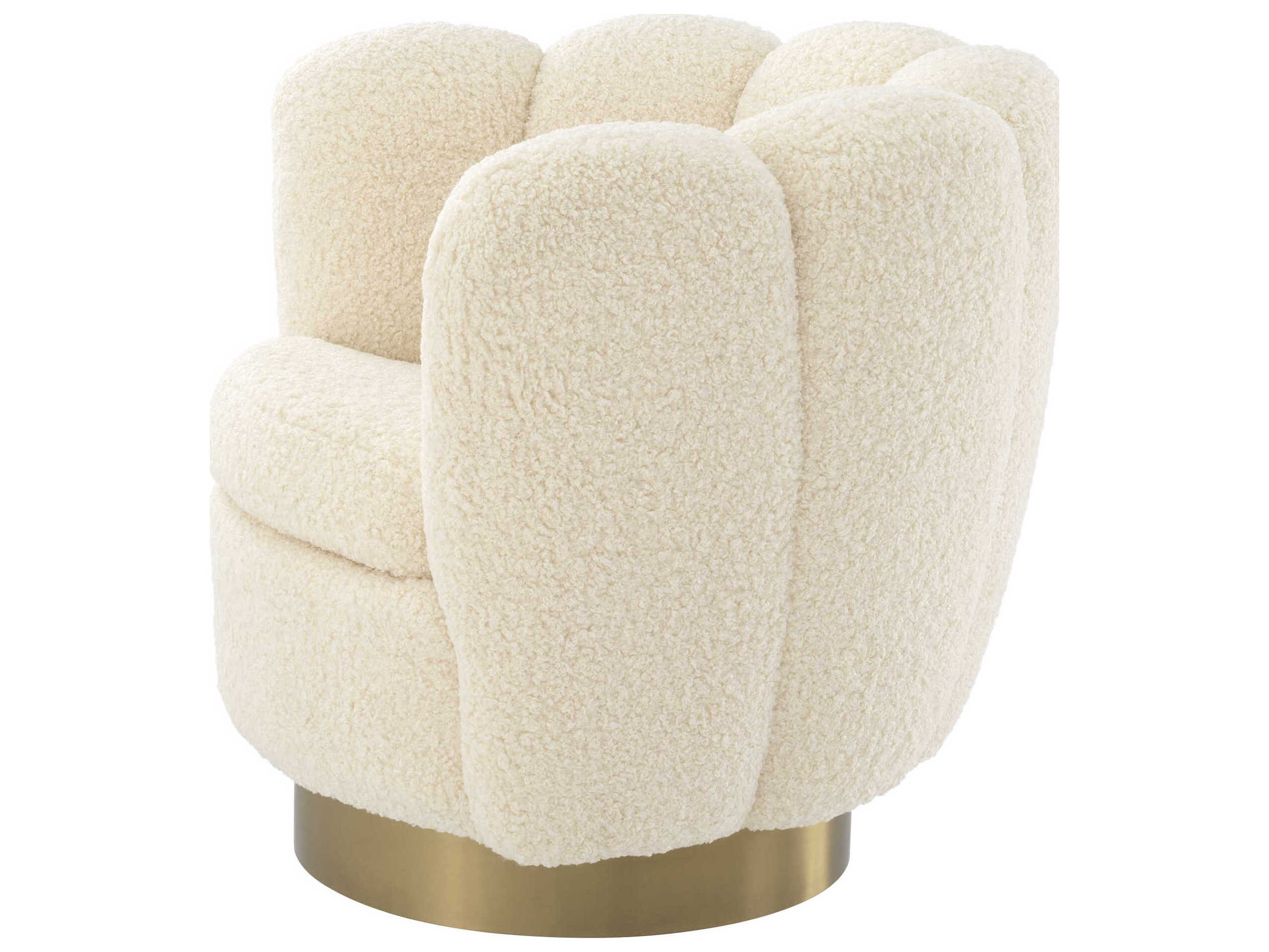 Eichholtz Mirage Swivel Cream Faux Leather Accent Chair
