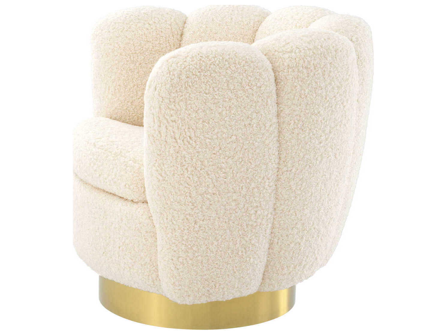 Eichholtz Mirage Swivel Cream Faux Leather Accent Chair