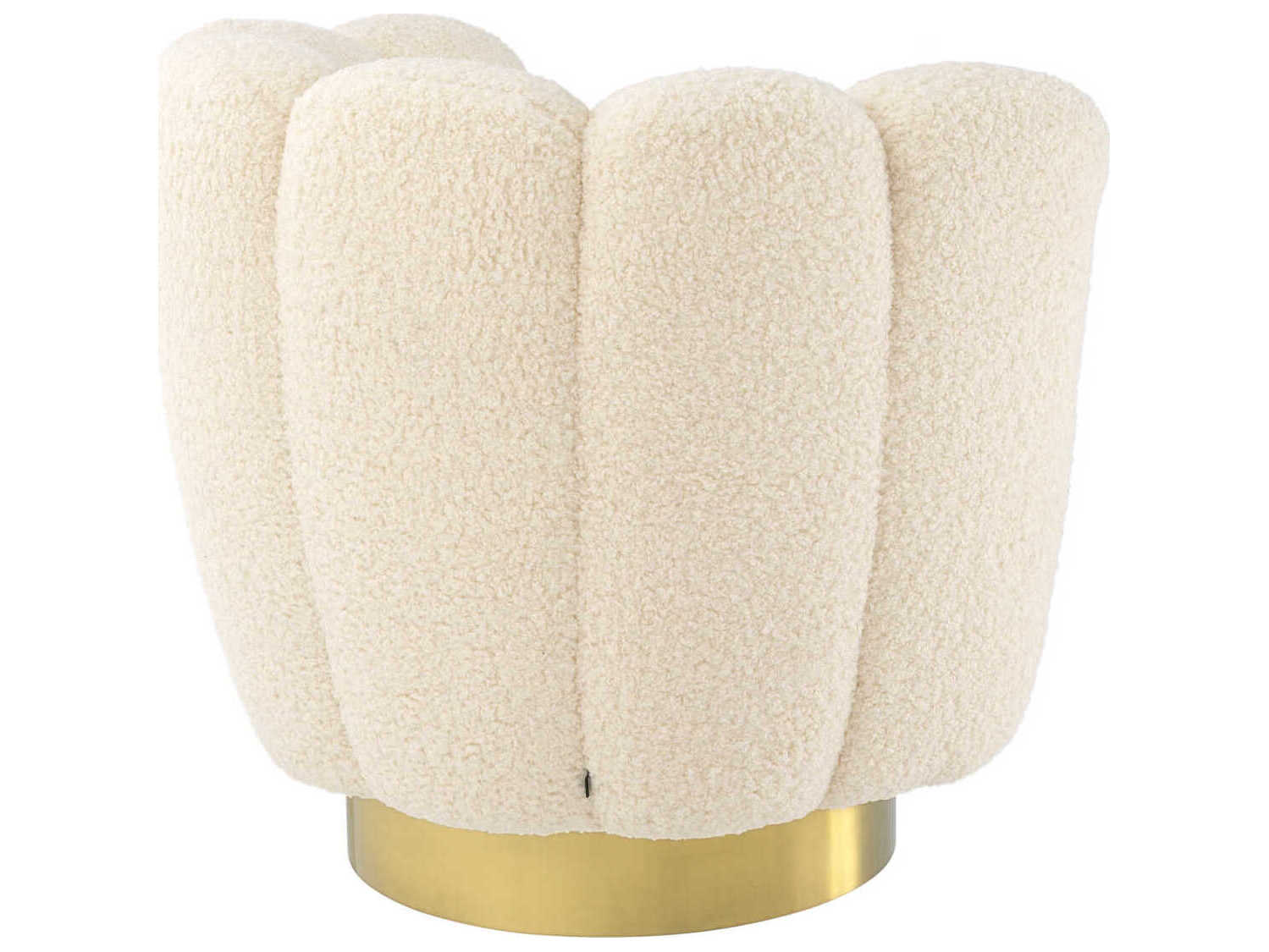 Eichholtz Mirage Swivel Cream Faux Leather Accent Chair