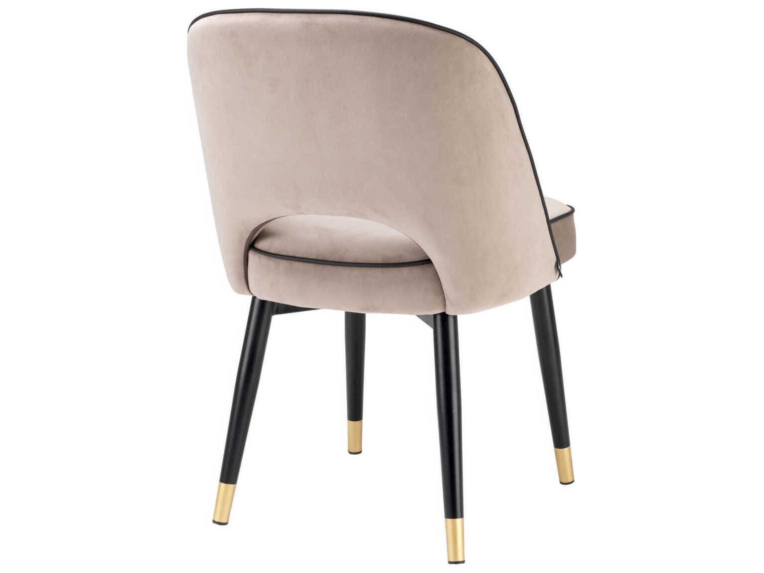 Eichholtz Cliff Black Velvet Upholstered Armless Dining Chair Set of 2