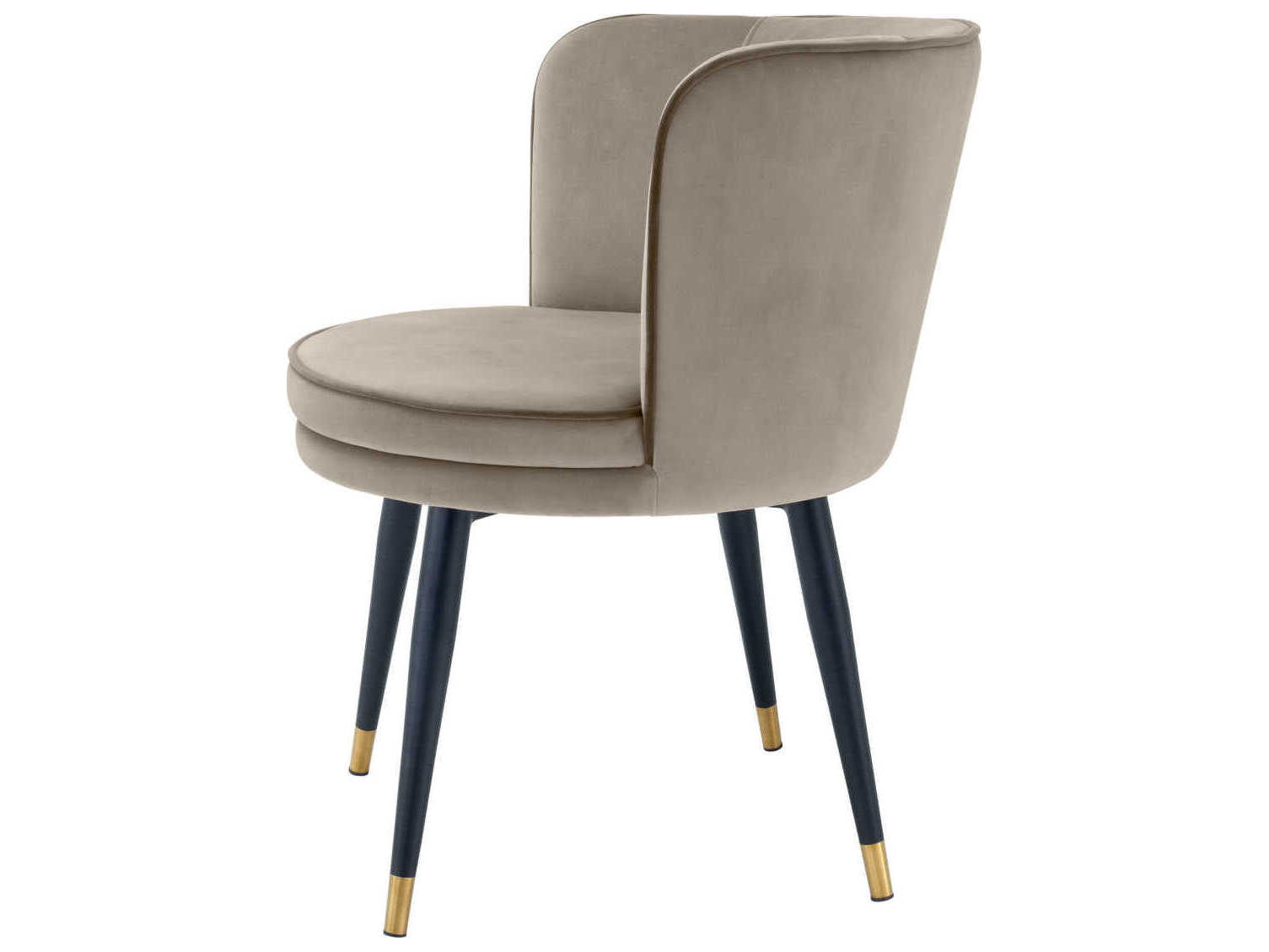 Eichholtz Grenada Black Velvet Upholstered Armless Dining Chair