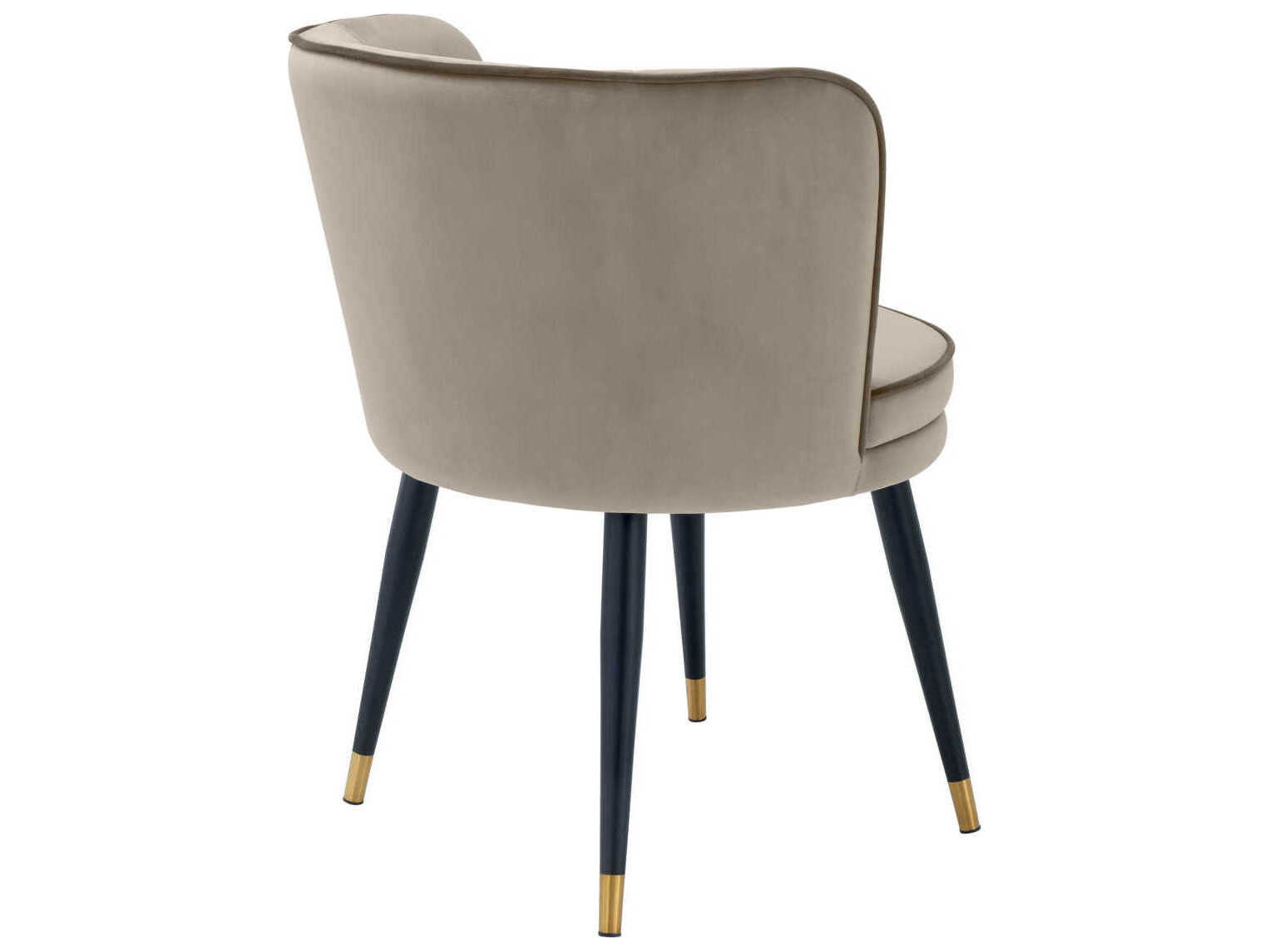 Eichholtz Grenada Black Velvet Upholstered Armless Dining Chair