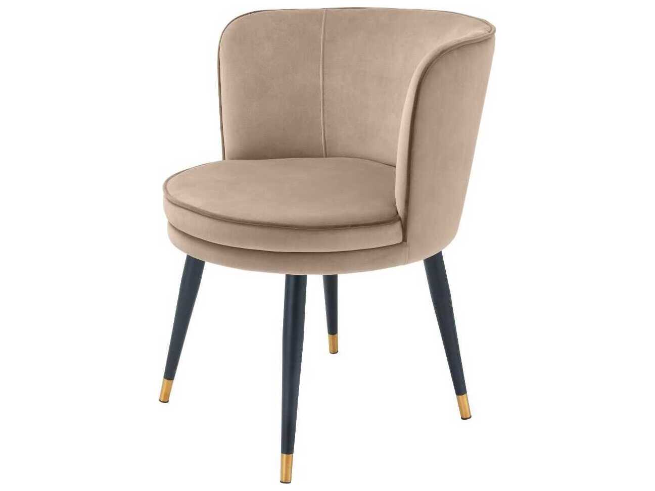 Eichholtz Grenada Black Velvet Upholstered Armless Dining Chair