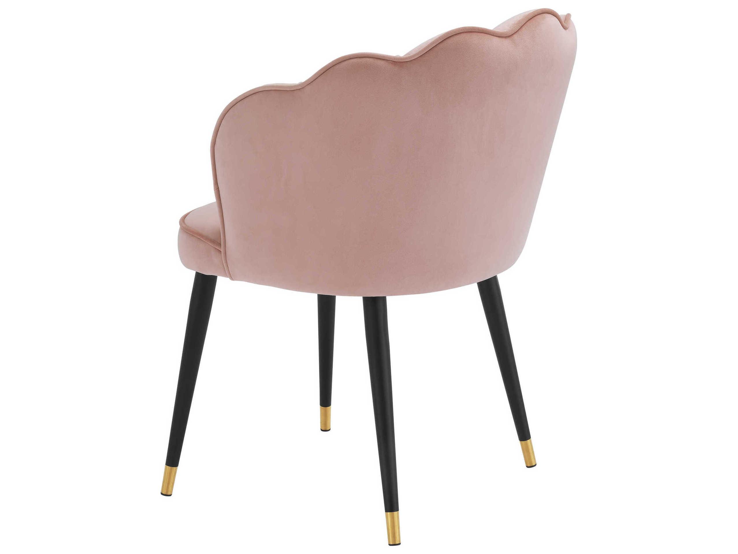 Eichholtz Bristol Pink Velvet Upholstered Arm Dining Chair
